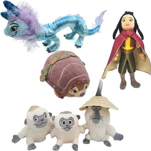 New Disney Movie Raya and The Last Dragon Plush Doll Tuk Tuk Monkey Sisu Dragon Stuffed Animals Doll Toys Kids Birthday Gifts