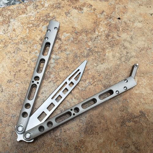 Theone EX-10 EX10 Butterfly trainer knife Titanium Handle 440 Blade survival Hunting camping Folding Pocket EDC Knife Gift Knife