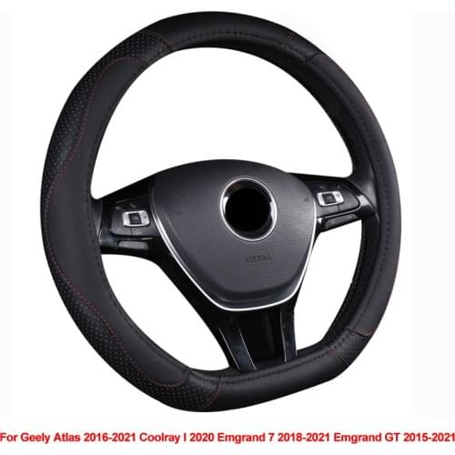 D Type Steering Wheel Cover Wrap For Geely Atlas 2016 - 2021 Coolray I 2020 2021 Emgrand 7 2018 - 2021 Emgrand GT 2015- 2021