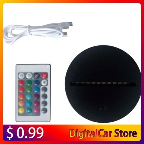 LED Lamp Bases for 3D Illusion Night Light 7 Colors Touch Switch Replacement Base for 3D Table Desk Lamps