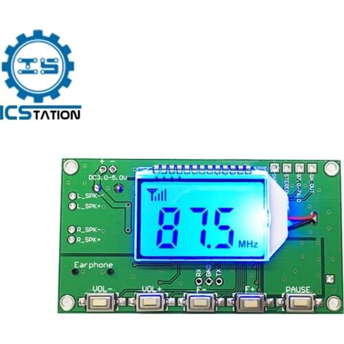 87-108MHZ Digital Stereo FM Radio Receiver Board DSP PLL LCD Display Noise Reduction Frequency Adjustment WiFi Stereo FM Module