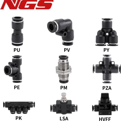 10 Pcs Pneumatic 8mm to 8mm Push In Connector Tee Shaped Quick Fittings