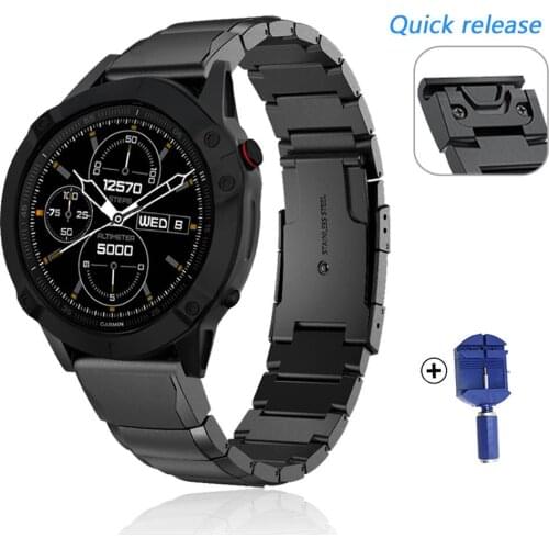 26/22/20mm Watchband For Garmin Fenix 6 6S 6XPro 5 5X 5S Plus 3HR 935 Steel belt Band Descent Mk1 S60 Watch Easyfit Wrist Strap