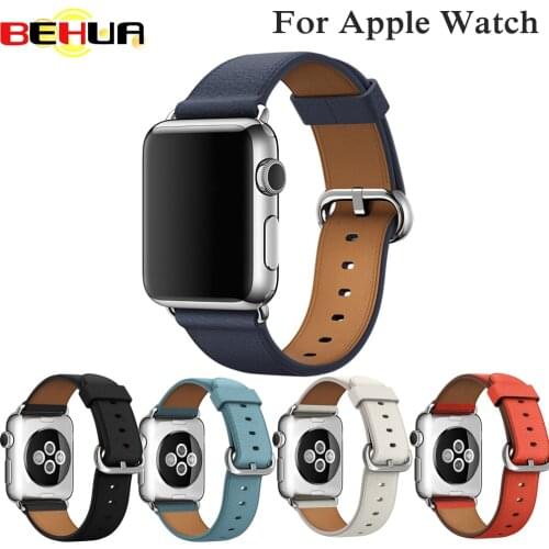 100% Genuine Leather Watchband for Apple Watch Band 40mm 44mm 42MM 38MM bracelet Wristband For Iwatch Series 4/3/2/1 Strap Band