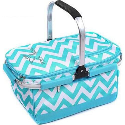 Camping outdoors stamped to prevent dust picnic basket Foldable portable insulation picnic bag