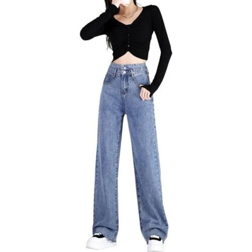 Loose Straight Pants Vintage High Waist Jeans Woman Boyfriends Womens Jeans Full Length Mom Jeans Cowboy Denim Pants