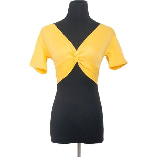 New design dancing top short sleeve Top Belly dance top V neck Belly dance practice wear belly dance Costume dance Training Wear