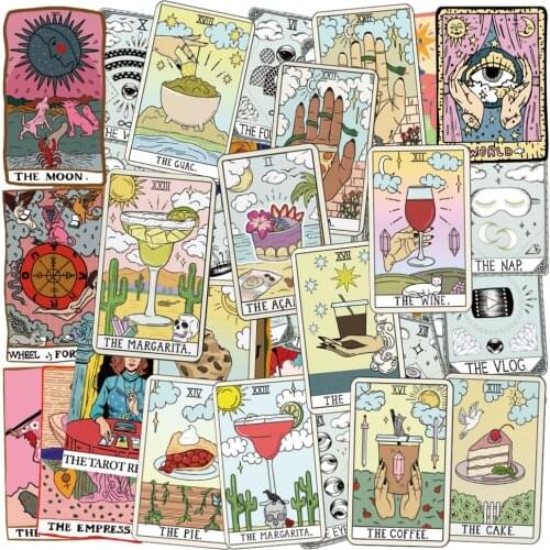 VANMAXX 50 PCS Tarot Game Cards Stickers Waterproof Vinyl Decal for Laptop Helmet Bicycle Luggage