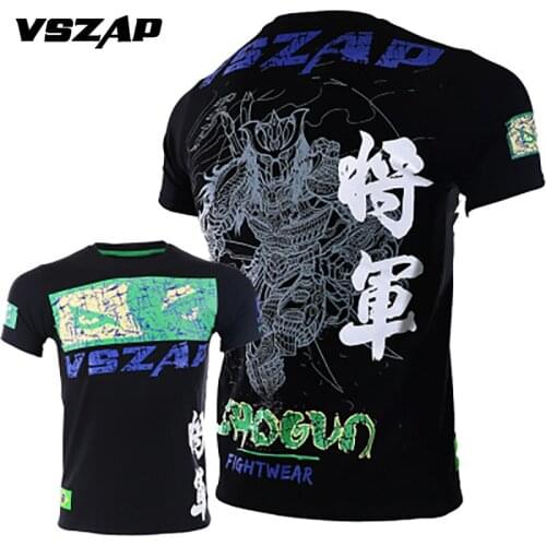 VSZAP Warrior Boxing MMA T Shirt Gym Tee Shirt Fighting Fighting Martial Arts Fitness Training Muay Thai T Shirt Men Homme