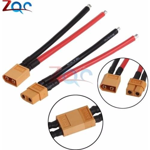1 Set XT60 Male & Female Connector Adapter Bullet Plug with Silicon 14AWG Electrical Wire Cable for RC Lipo Battery