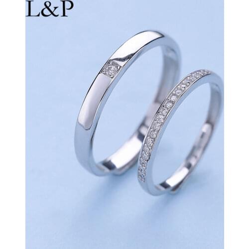 2psc Rings Couple Ring 2019 Fashion Real 925 Sterling Silver Ring Zircon Jewelry Romantic Imperial Lover Rings Luxury Gift