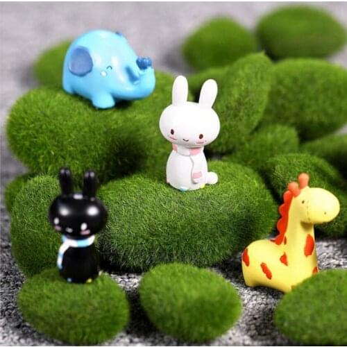 20Pcs 3 Size Artificial Moss Stone Rock Green Moss Covered DIY Home Garden Decoration Wholesale New