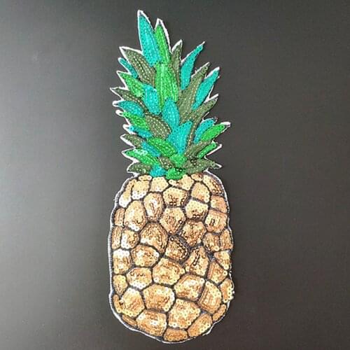 30CM Pneapple Patch Diy Clothes Stickers Sequins Large Biker Badge Sew On Patches For Clothing Strange Things Christmas Gift