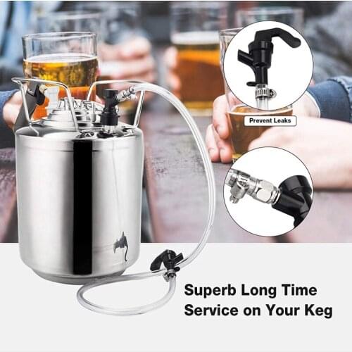 3Ft Beer Line Assembly Ball Lock Disconnect Liquid Tubing Party Beverage Dispensing Hose Kit with Tap 4 Hose Clamps