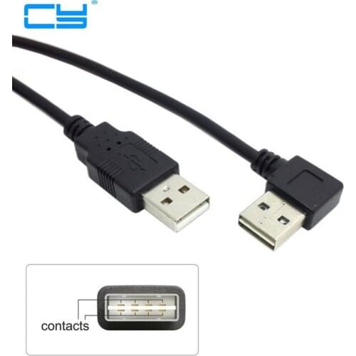5pcs USB 2.0 Male to Male Data Cable 100cm 1m 3ft Reversible Design Left & Right Angled 90 Degree