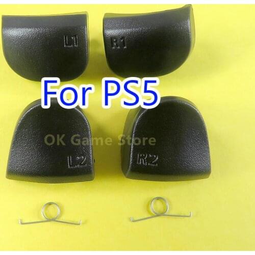 50sets Black L1 R1 L2 R2 Triggers Buttons For PlayStation PS5 Controller Gaming Accessories Replacement For PS5 with 2 Springs