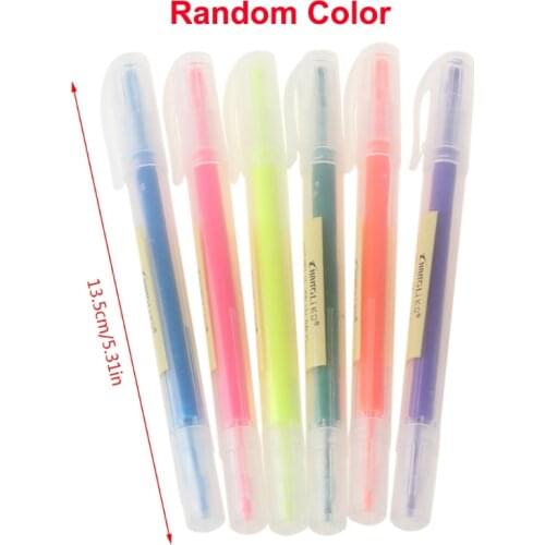 6 Pcs Watercolor Gel Pen Cute Highlighter Solid Accent Ink Maker Smooth Writing
