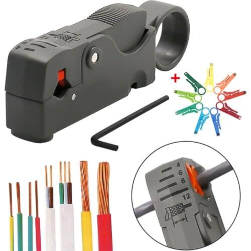 2pcs/set Automatic Stripping Pliers Multifunctional Wire Stripper Wire Cable Tools Stripping Crimping Tool With Hexagon Wrench A