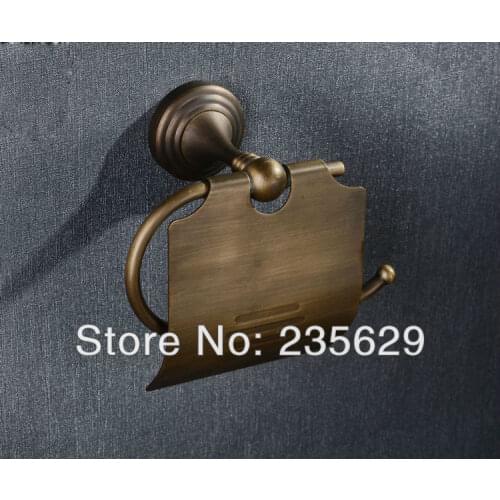 Free Shipping, Bathroom Wall Mounted Toilet Roll Holder,Antiqued Solid Brass Toilet Roll Holder - Dispenser for toilet rolls