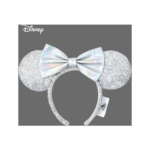 Free Shipping Original Disney silver Mirrors shiny Hair band mickey Party decoration headband