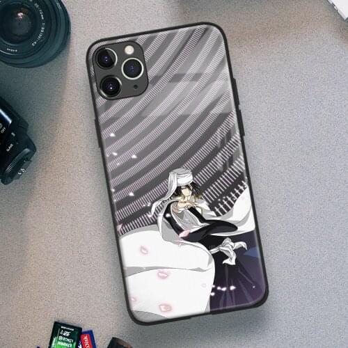 Byakuya Kuchiki Bleach Anime Soft TPU Glass Phone Case for IPhone SE 6s 7 8 Plus X Xr Xs 11 12 Mini Pro Max Samsung