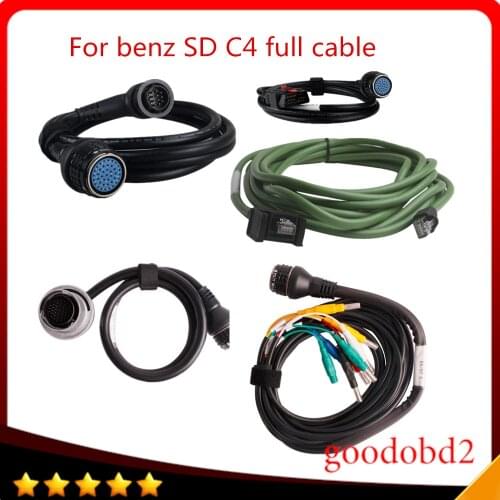 For benz MB star C4 SD CONNECT COMPACT 4 C4 Star Diagnosis car truck tool l full cable full set 5pc/set cable obd2 16pin cable