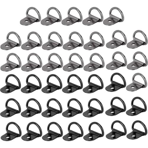 40pcs Auto Car Stainless Steel Pull Hook Anchor D Shape Cargo Tie Down Ring Retainer Fixings for Trailer Truck Auto Car Hardwar