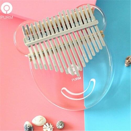 Kalimba Thumb Piano 17 Keys Clear Musical Instruments, Mbira Finger Piano Gifts for Kids Adults Beginners KLB57