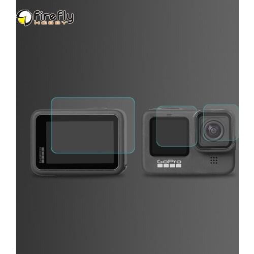 Sunnylife Protective Film Set Tempered Glass Lens Film Front Back Screen Protector for GoPro Hero 9 Black