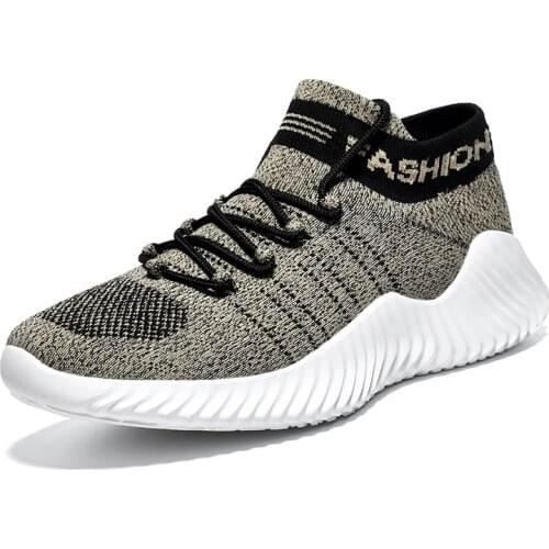 Mens vulcanized shoes sneakers outdoor leisure walking sports breathable summer fly woven mesh light large size shoes