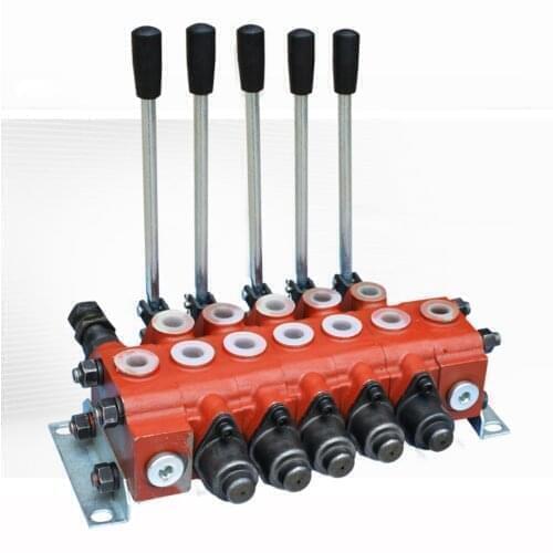Oil ports M18 x 1.5mm China Automatic reset Hydraulic valve distributor Six-way manual directional valve Control valve