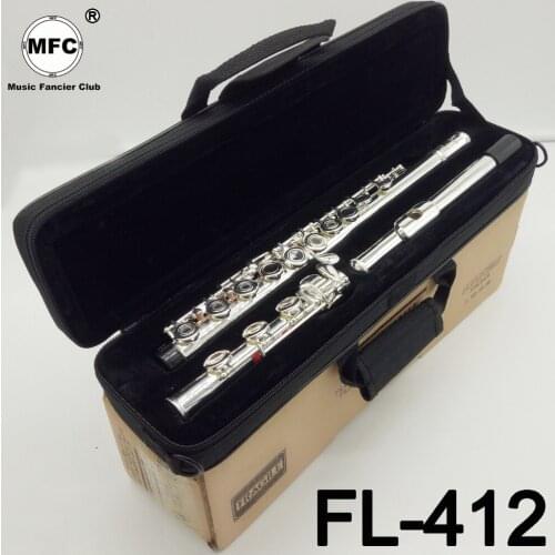 Music Fancier Club Intermediate Standards Flute FL-412 Student Flutes Silver Plated 16 17 Holes Closed Open Hole With Case