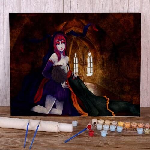 Cartoon Girl Woman DIY Paint By Numbers Complete Kit Oil Paints 50*70 Painting On Canvas Home Decoration Kids Drawing