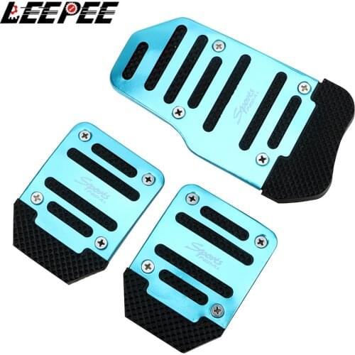 3Pcs Car Pedal Cover Set Car Foot Treadle Cover Pad Auto Vehicle Non-slip Pedal Aluminium Alloy Manual Transmission Car-styling
