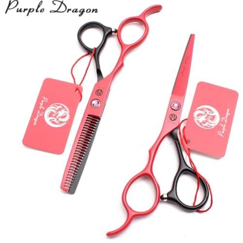 Left-Hand 5.5" 6" Red&Black JP Stainless Dogs Grooming Scissors Cutting Scissors Thinning Shears Professional Pets Shears Z8001