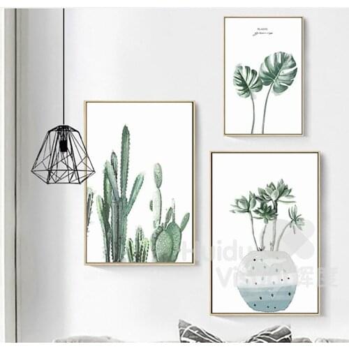 Northern Europe Style Plant Leaf Hanging Painting Modern Canvas Painting Core Restaurant Living Room Bedroom Decoration Painting