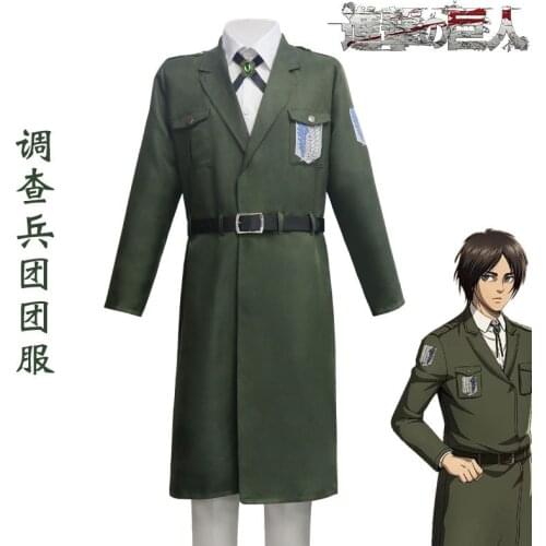 Attack on Titan Fourth Season 4 Investigation Corps Full sets of cosplay uniforms Army green coats