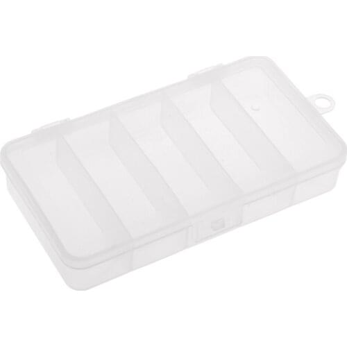 Portable Fishing Tackle Box 5 Compartments Lure Hooks Swivels Storage Case