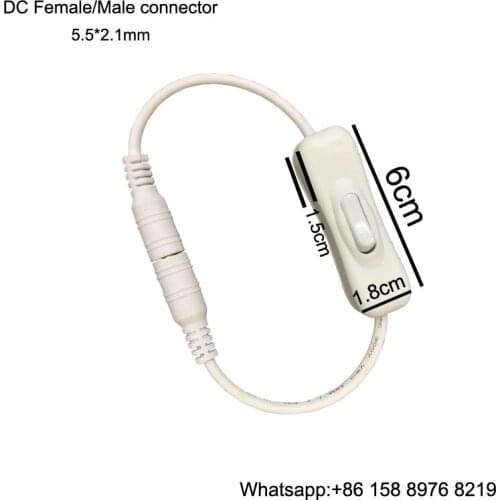 2.5*2.1mm DC Connector With Swtich For 5V 12V 24V LED Strip Light