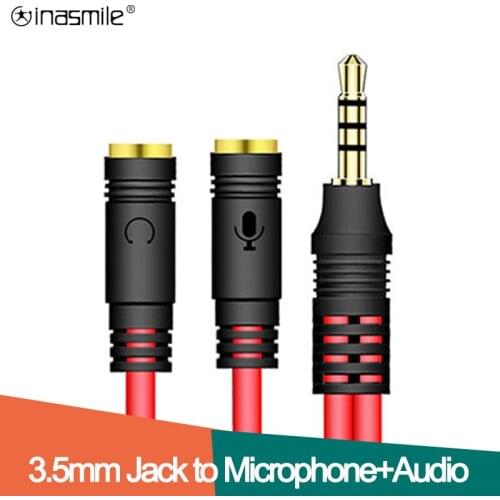 3.5mm Jack Splitter Adapter Audio Splitter Headphone Adapter Cable Aux Extension Cable Mic Y Splitter for phone Computer Laptop