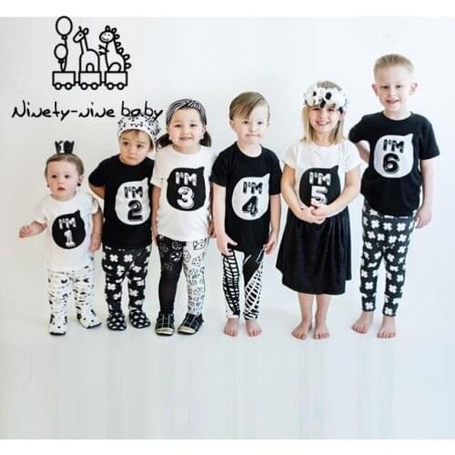 Birthday Christmas Boy T- Shirt Cotton T-Shirt Children Clothing Childs Tee Clothes Costume For Kids Tops Baby Girls Clothes