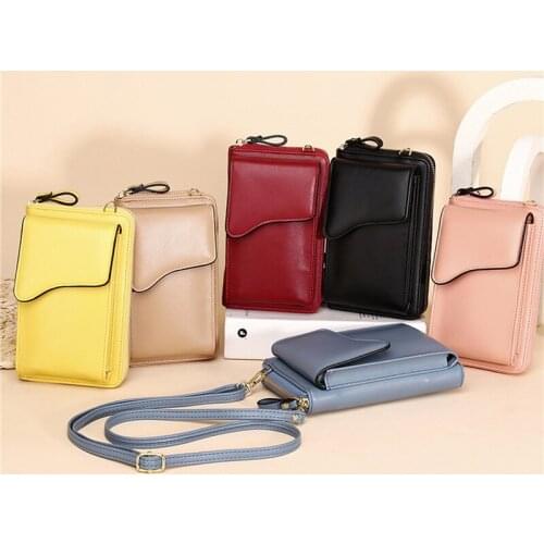 Daily Use Crossbody Bags For Women Soft Leather Card Holder Pocket Top Quality Small CellPhone Shoulder Bag Ladies Purse Handbag