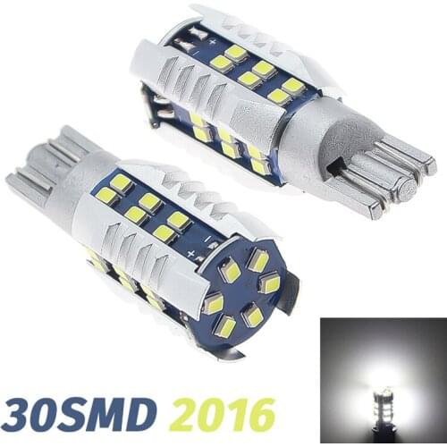 10pcs T10 W5W Led Canbus bulb 194 168 No Error 30SMD 3014 White Yellow Led Interior Reading Parking Light Map Dome Light