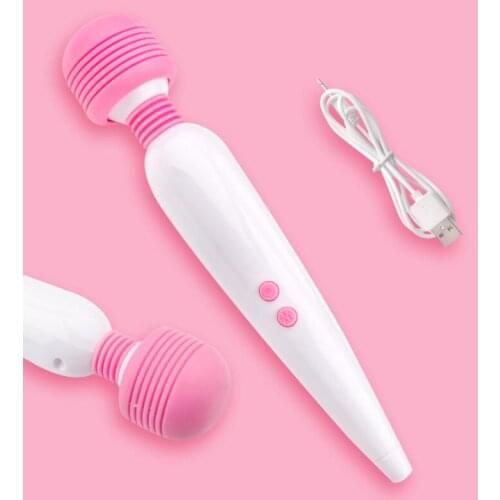 USB Rechargeable Vibrator Powerful Multi Speed Waterproof big head ball Wireless AV Wand Clitoris Stimulation Sex Toy For Women