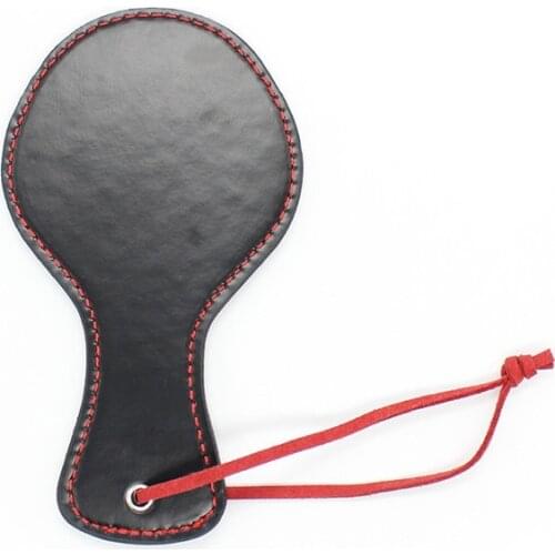 Fun Shooting Glossy Ping Pong Leather Hand Shot Red Edging Small Bound Round Paddle