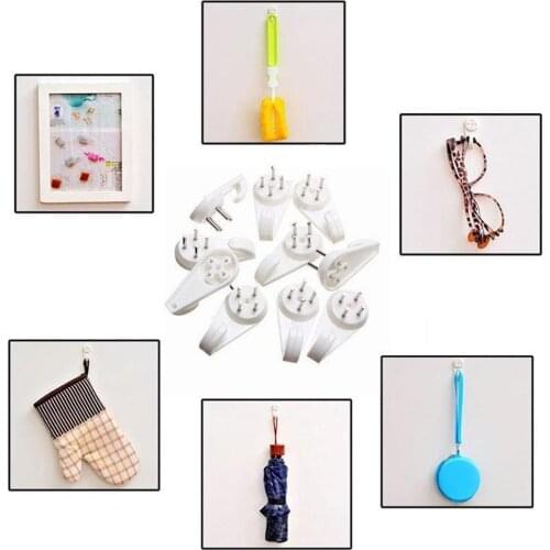 1 set Wall Mount Picture frame hook seamless needle Wall clock Plastic decor frame home Hook tools nail hanger photo P9H9