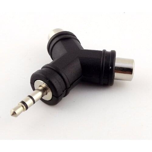 1pcs Dual 2-RCA Female to 3.5mm 1/8" Stereo Male Y Splitter Audio Cable Adapter