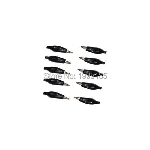10pcs/Lot test clip crocodile 45mm large alligator clips electrical black color