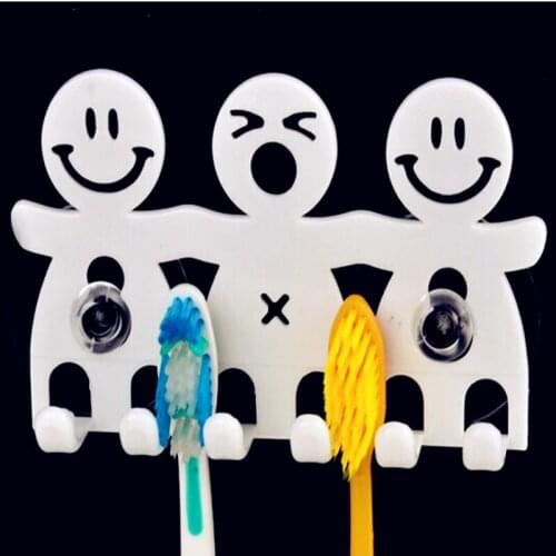 2016 Special Offer Banheiro Bathroom Products Shipping Bathroom Sets Cute Cartoon Sucker Smiling Face Toothbrush Holder Stand