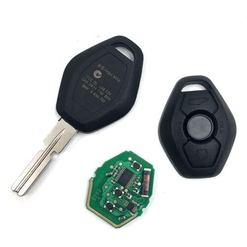 3 button For B-MW CAS2 Straight Remote Car Key 315/433MHZ With 46 Electronic Chip With HU58 Blade